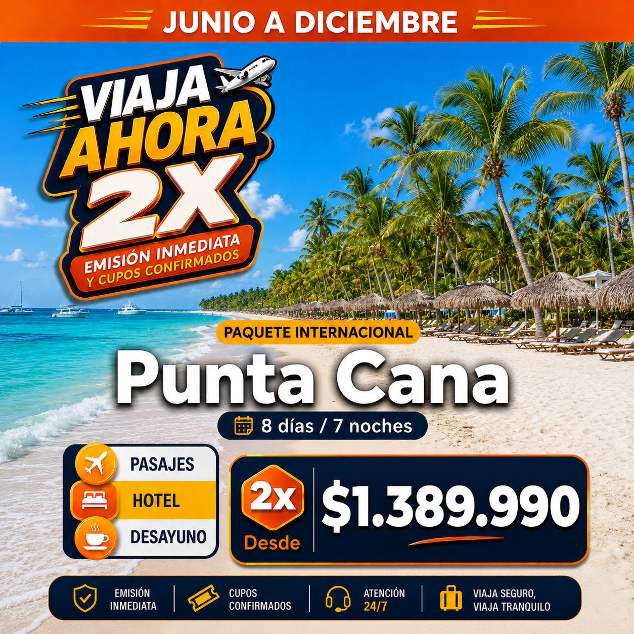 Punta Cana / 8 Dias - 7 Noches | Temporada Baja (440)